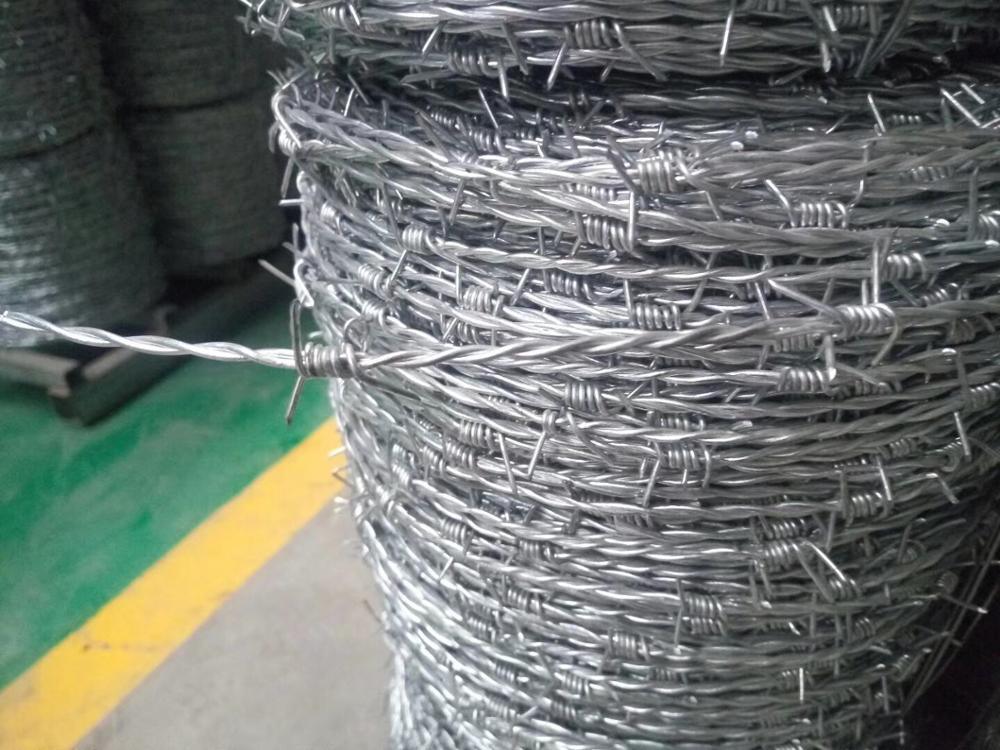 Hot Dipped Galvanized Barbed Kawat 25kgs / Roll