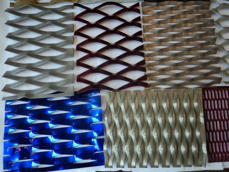 Dekorativt udvidet aluminiumsnet med pulverbelægningsforskelle i farver