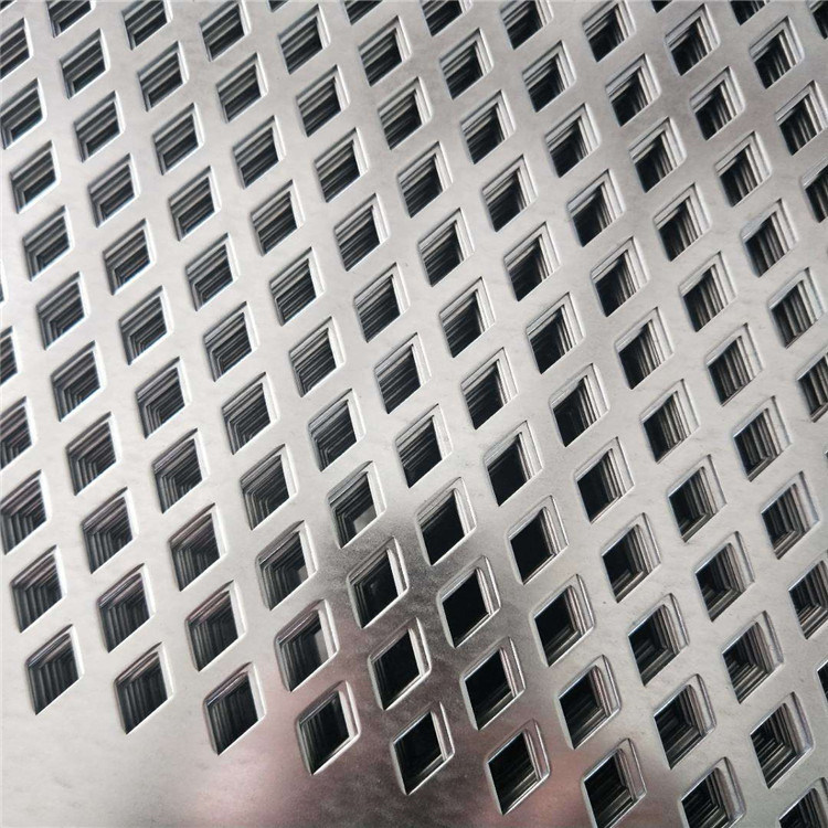 Square Hole ອະລູມິນຽມ / 304 Stainless Steel Perforated Panel / ຕາຫນ່າງໂລຫະ perforated