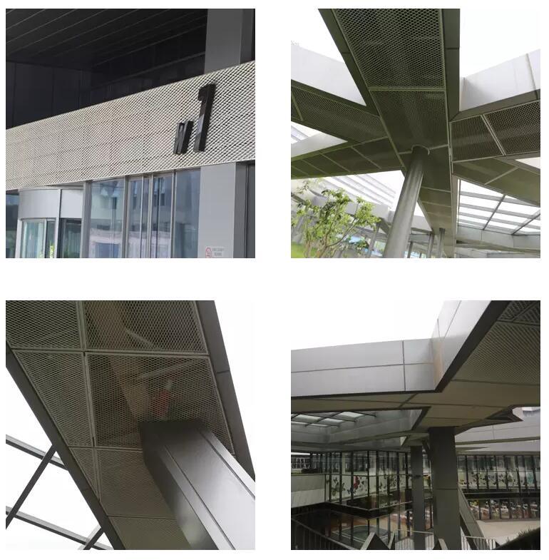 Malla de fachada de metal expandido de aluminio